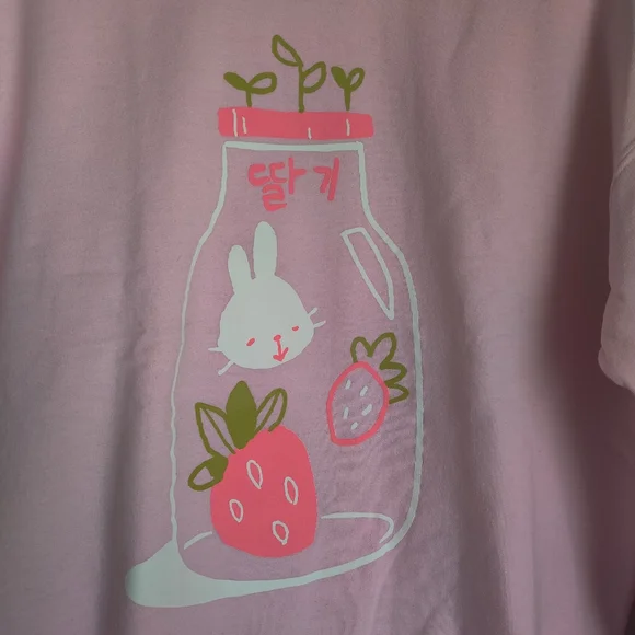 Ohmonah Strawberry Milk Bunny Sweatshirt Sweater - Picture 4 of 8
